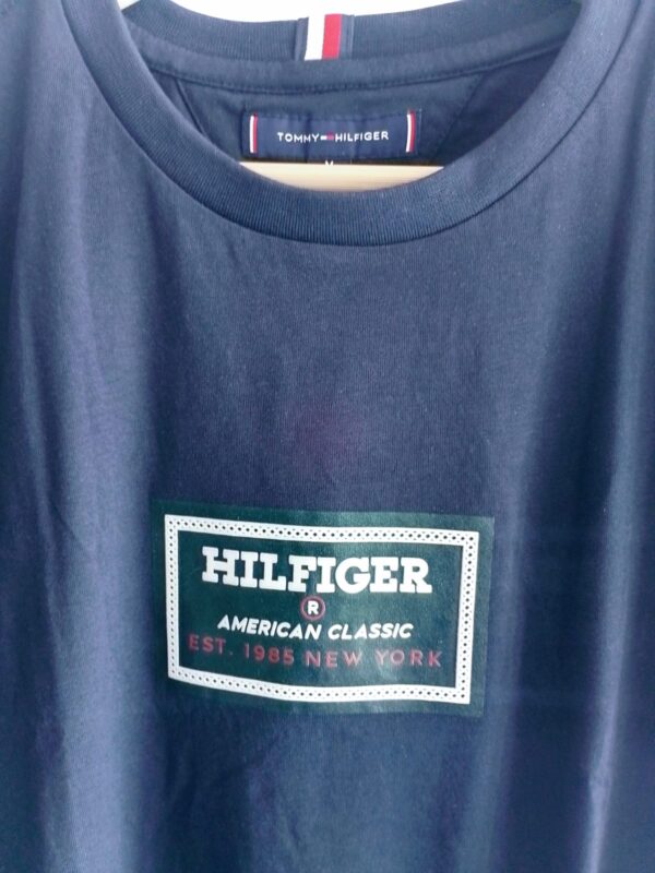 Tommy Hilfiger Men Solid Round Neck Cotton T-Shirt - Image 2