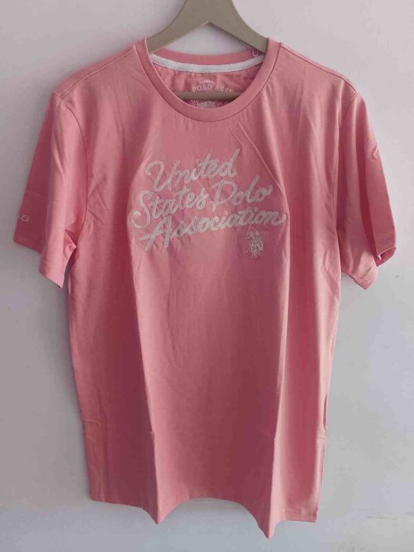 U.S. Polo Assn. Peach Cotton Regular Fit T-Shirt - Image 2