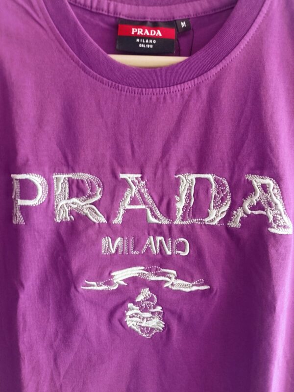 Prada Purple Cotton T-Shirt – Bold Color, Refined Luxury - Image 2