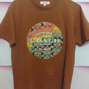 Coach Brown Logo Print T-Shirt for Men – Refined Style with a Signature Edge