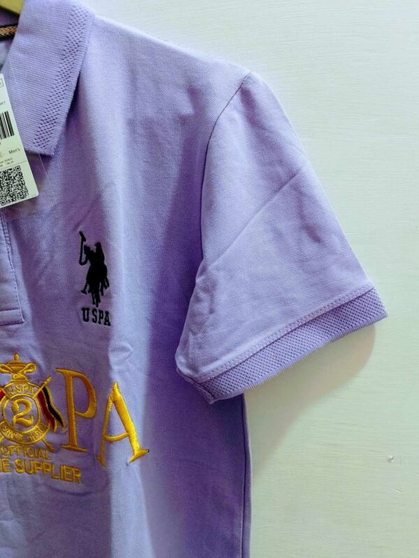 U.S.P.A Plain Matty Cotton Polo Neck T-shirt - Image 3