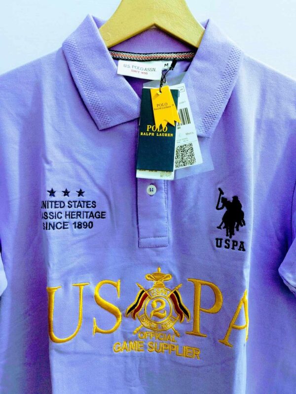 U.S.P.A Plain Matty Cotton Polo Neck T-shirt - Image 2