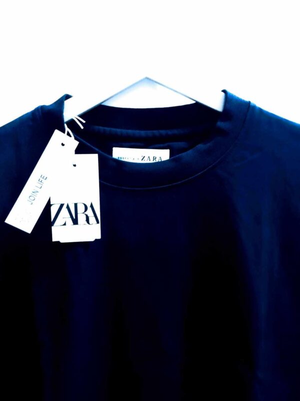 BASIC RAGLAN ZARA Cotton T-SHIRT - Navy blue - Image 2
